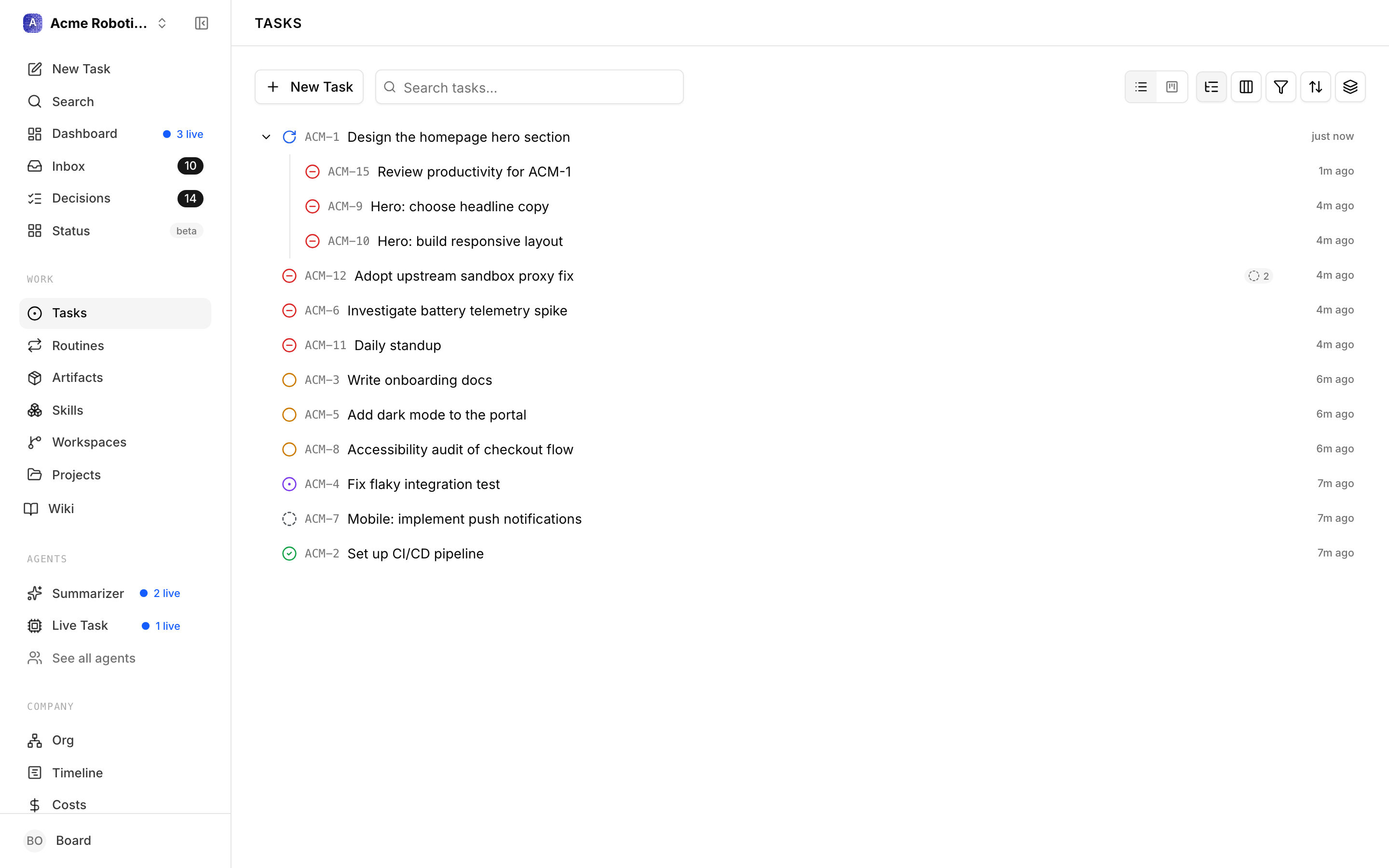Issue list