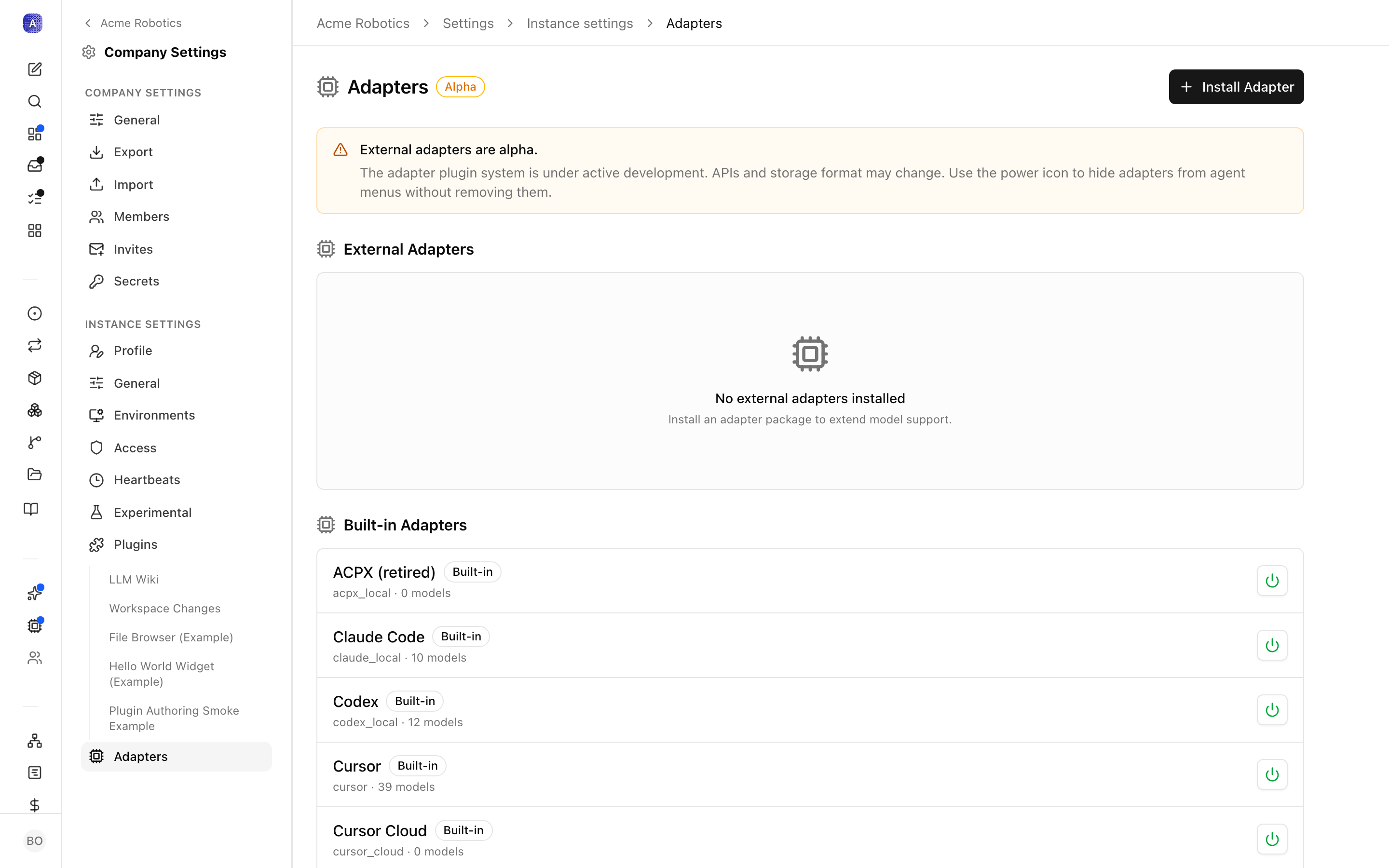 Instance adapters